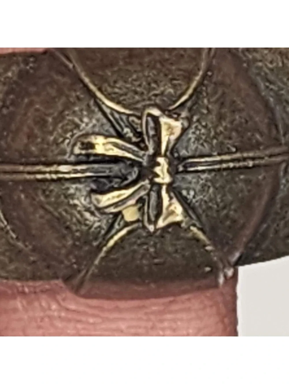 Antique Bronze Cap Charm Softball cap with a bow on top